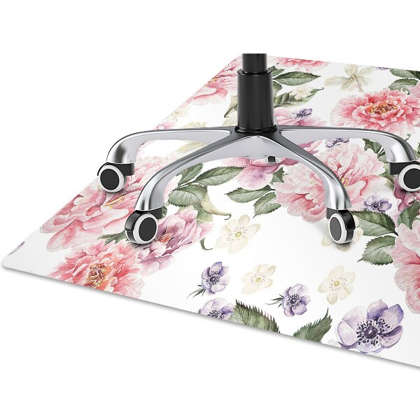 Alfombra para silla de escritorio Flores de arte