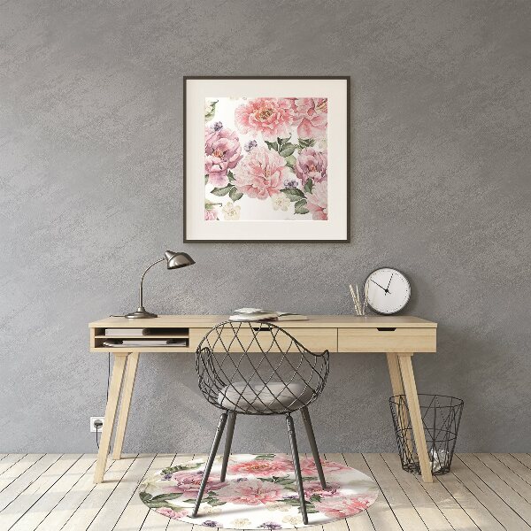 Alfombra para silla de escritorio Flores de arte