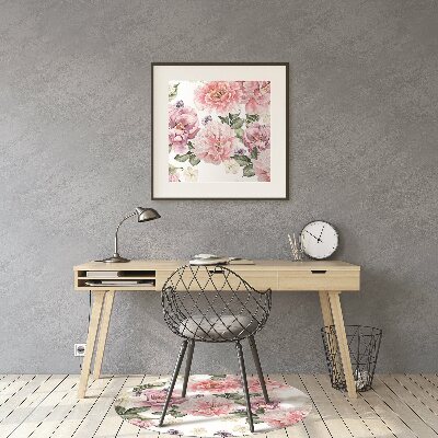 Alfombra para silla de escritorio Flores de arte