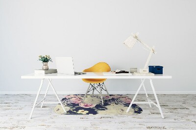 Alfombra para silla de escritorio Rosas vintage blancas