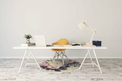Alfombra para silla de escritorio Rosas vintage blancas