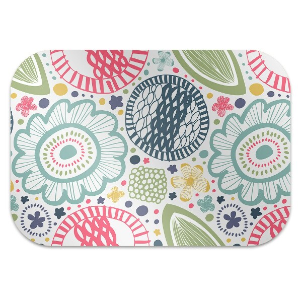 Alfombra para silla de escritorio Flores coloridas