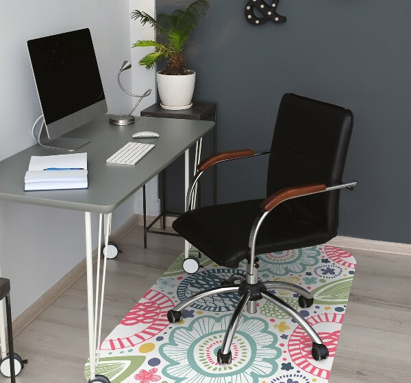 Alfombra para silla de escritorio Flores coloridas