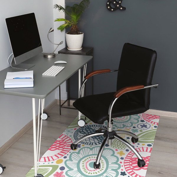 Alfombra para silla de escritorio Flores coloridas