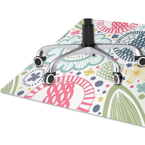 Alfombra para silla de escritorio Flores coloridas
