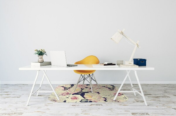 Alfombra para silla de escritorio Rosas blancas