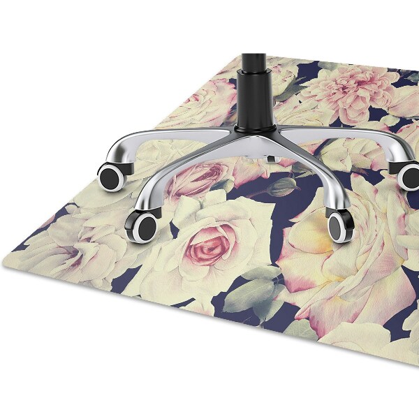 Alfombra para silla de escritorio Rosas blancas