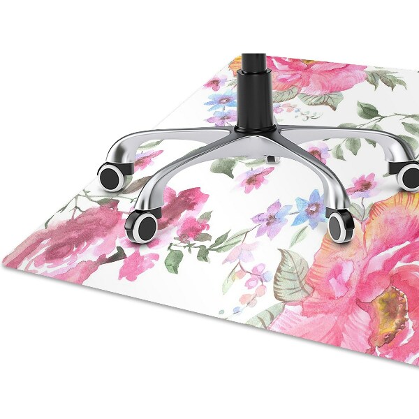 Alfombra silla escritorio Rosas de acuarela