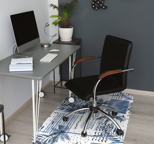 Alfombra para silla de escritorio Palma azul