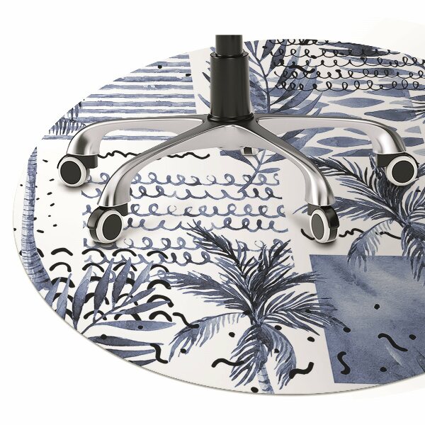 Alfombra para silla de escritorio Palma azul
