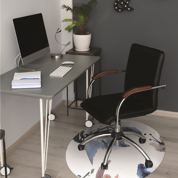 Alfombra para silla de escritorio Flores de acuarela