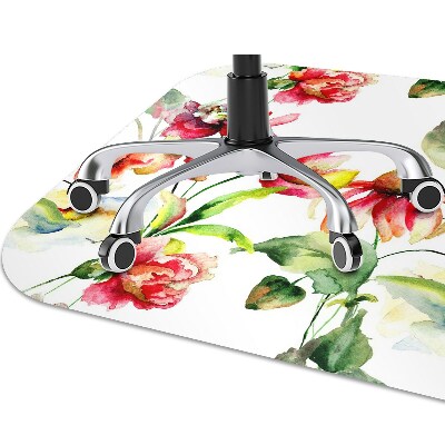 Alfombra protectora suelo para silla Flores silvestres