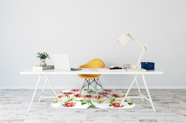 Alfombra protectora suelo para silla Flores silvestres