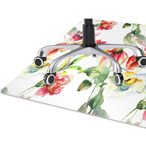 Alfombra protectora suelo para silla Flores silvestres