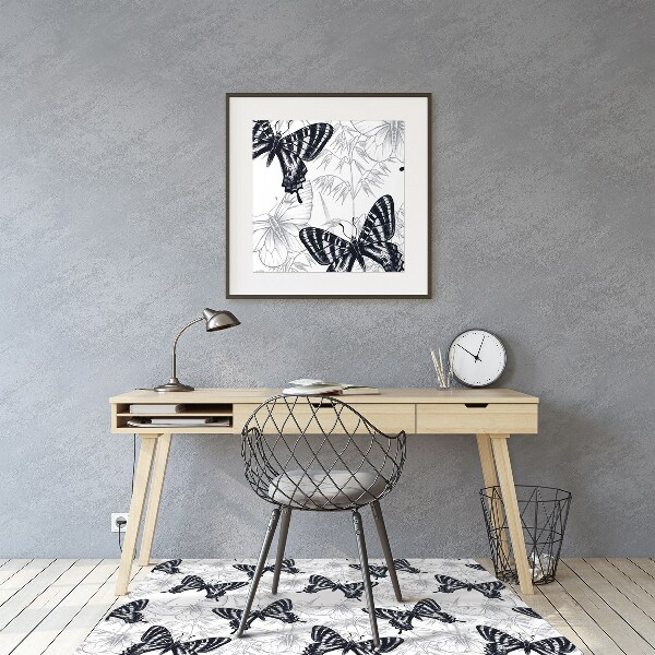 Alfombrilla para silla de escritorio Dibujo de mariposas