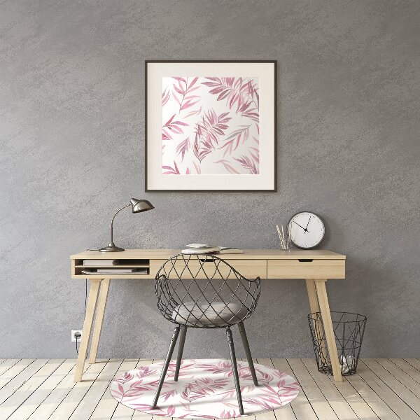 Alfombra para silla de escritorio Hojas rosadas