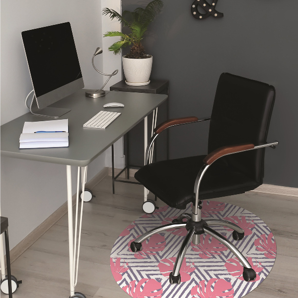 Alfombra para silla de escritorio Hojas rosadas
