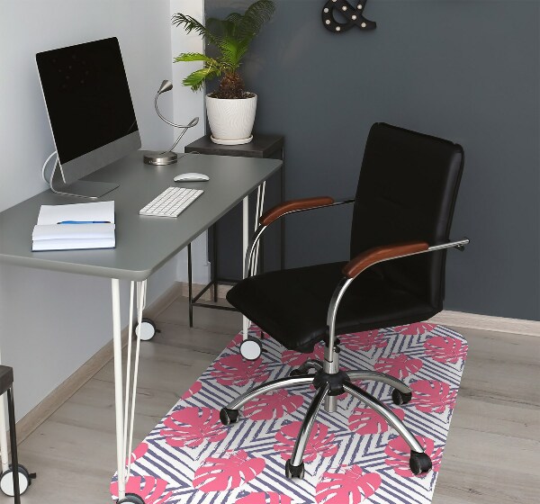 Alfombra para silla de escritorio Hojas rosadas