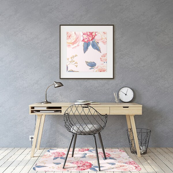 Alfombrilla para silla de escritorio Hortensias