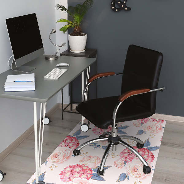 Alfombrilla para silla de escritorio Hortensias
