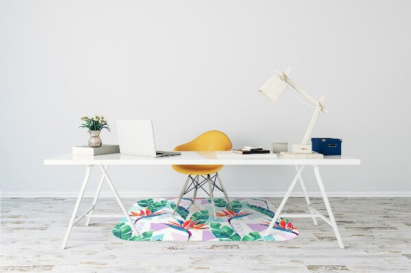 Alfombra para silla de escritorio Flora tropical