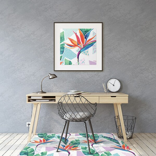 Alfombra para silla de escritorio Flora tropical