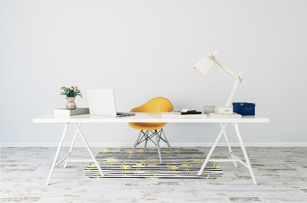 Alfombra para silla de escritorio Flamencos dorados
