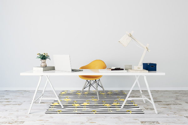 Alfombra para silla de escritorio Flamencos dorados