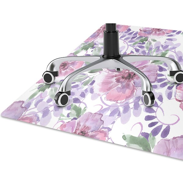 Alfombra para silla de escritorio Flores moradas
