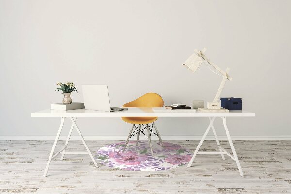 Alfombra para silla de escritorio Flores moradas