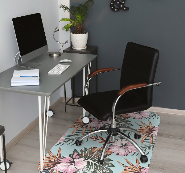 Alfombra para silla de escritorio Flores hibiscus