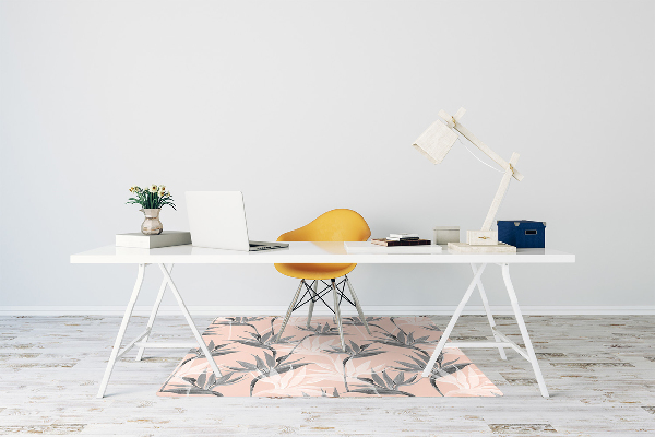 Alfombra para silla de escritorio Flores en blanco y negro