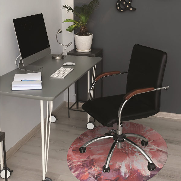 Alfombra para silla de escritorio Flor roja