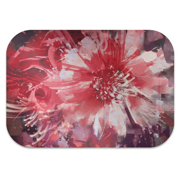 Alfombra para silla de escritorio Flor roja