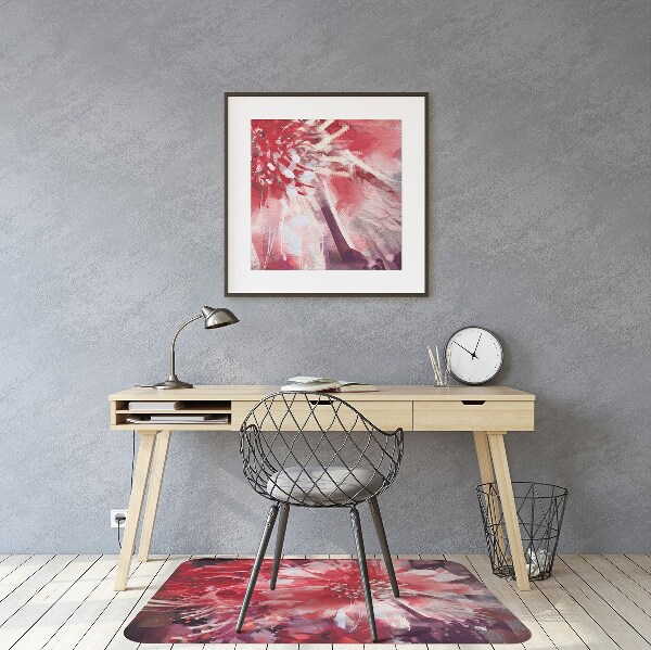Alfombra para silla de escritorio Flor roja