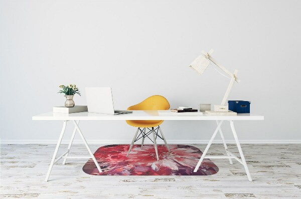 Alfombra para silla de escritorio Flor roja