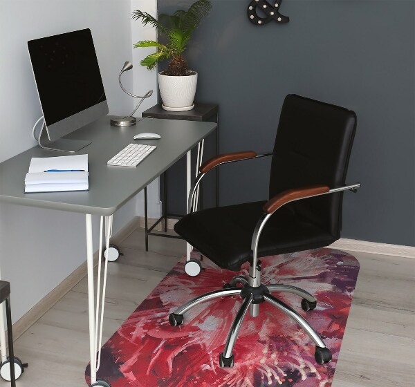 Alfombra para silla de escritorio Flor roja