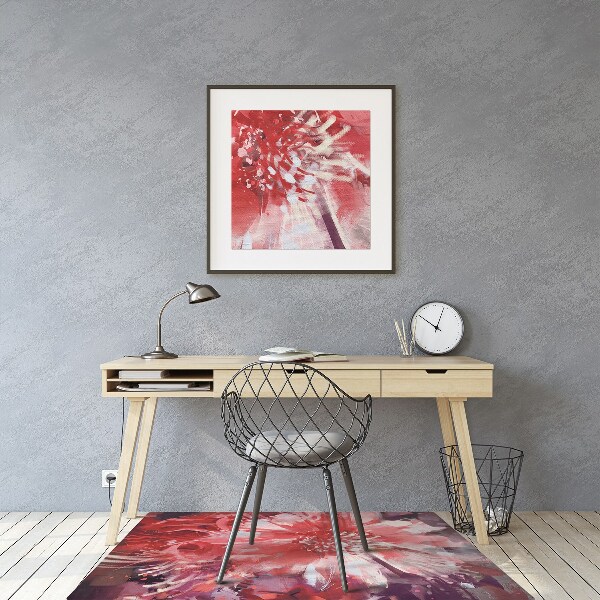 Alfombra para silla de escritorio Flor roja