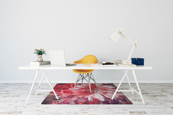 Alfombra para silla de escritorio Flor roja