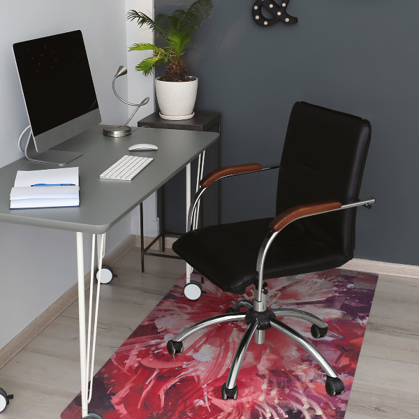 Alfombra para silla de escritorio Flor roja