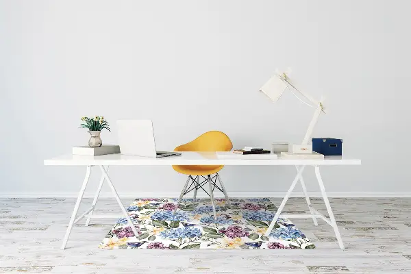 Alfombra silla ordenador Flores retro