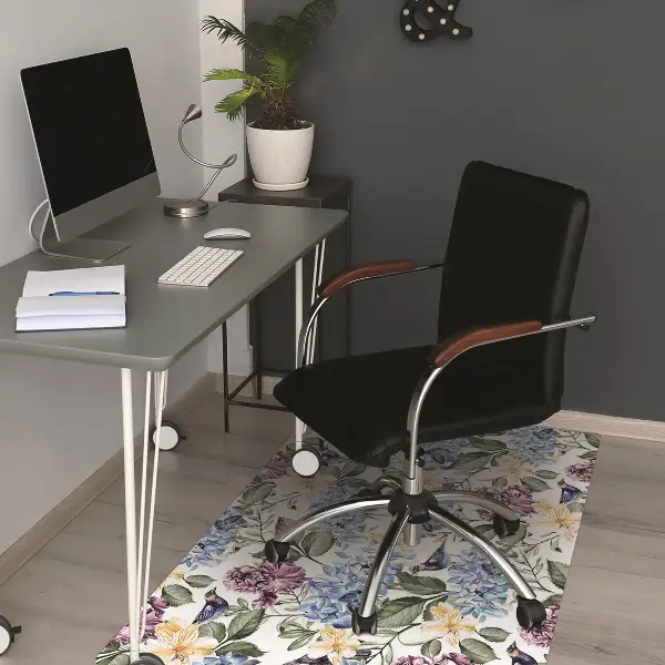 Alfombra silla ordenador Flores retro