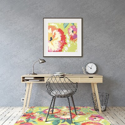 Alfombra silla escritorio Flores coloridas