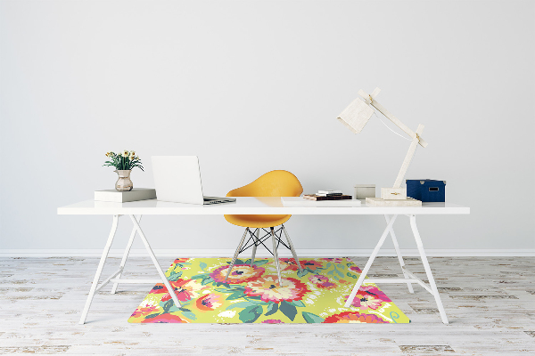 Alfombra silla escritorio Flores coloridas