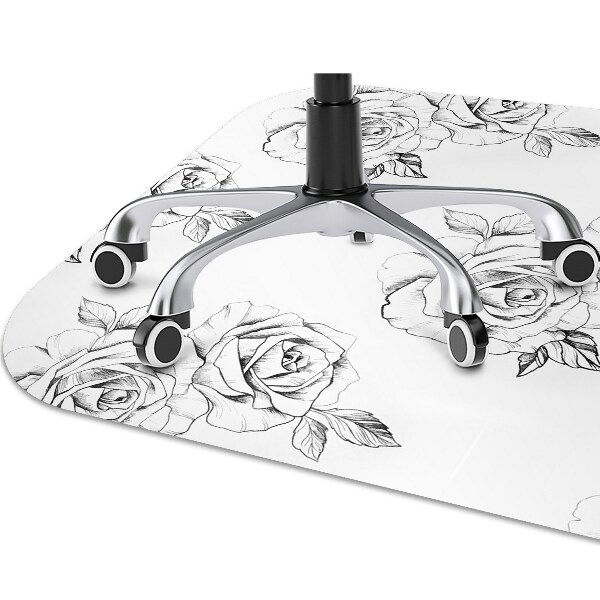 Alfombra para silla de escritorio Rosas