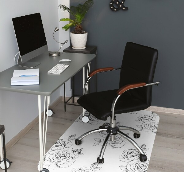 Alfombra para silla de escritorio Rosas