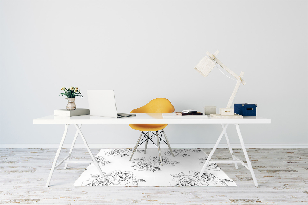 Alfombra para silla de escritorio Rosas