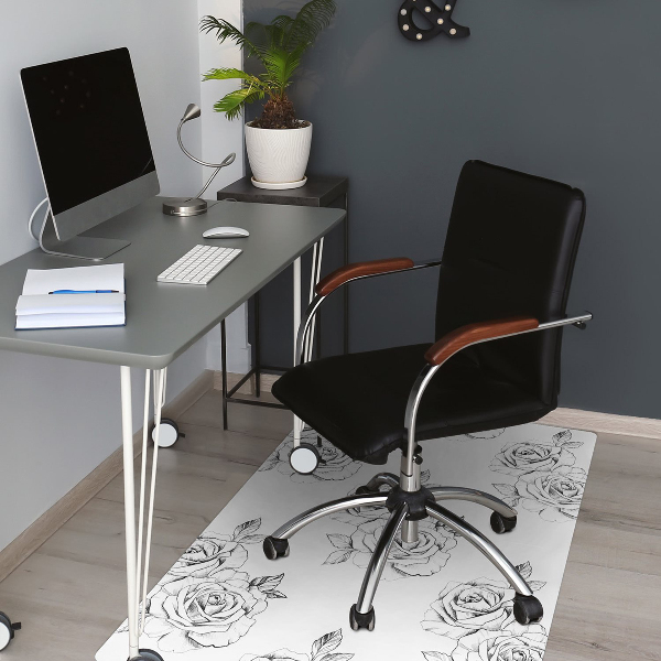 Alfombra para silla de escritorio Rosas