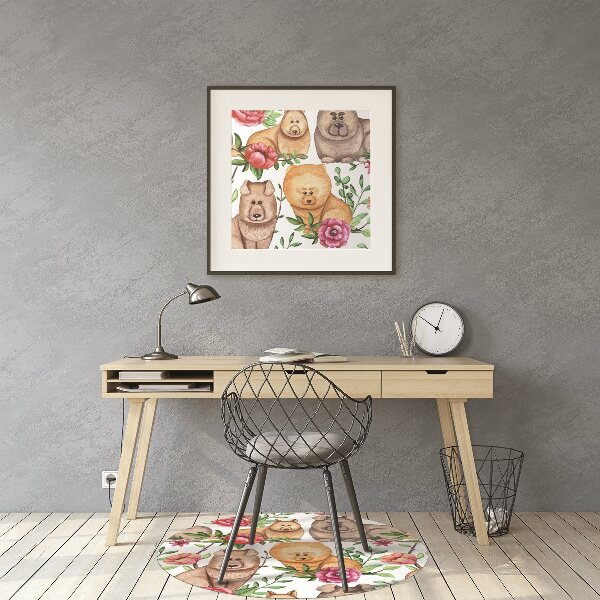 Alfombra para silla de escritorio Chow chow dogs