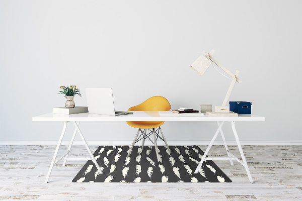Alfombra silla ordenador Plumas blancas